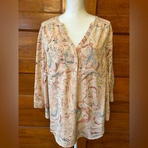 Torrid Harper Studio Crepe de Chine pullover 3/4 sleeve blouse